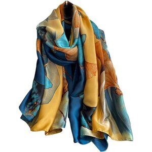Womens Silk Scarf Large Satin Long Lightweight Wrap Shawl Neck Fashion Accessory